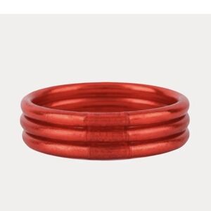 Budhagirl Vibrant Red All Weather Bangles Set of 3 Size XL